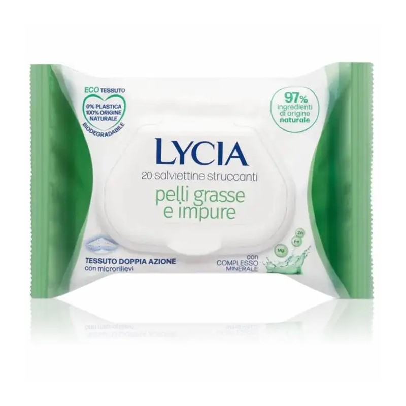 Lycia Salviettine Struccanti Pelli Grasse 20pz