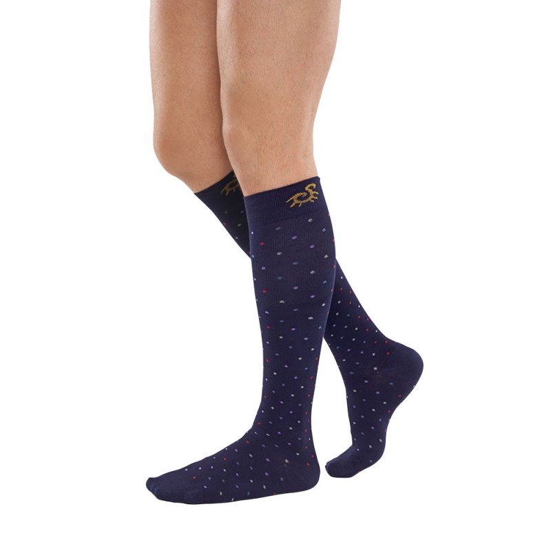 Solidea By Calzificio Pinelli Socks For You Bamboo Pois Gambaletto Blu Navy  L