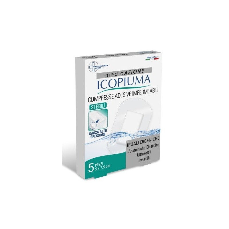 Desa Pharma Garza Compressa Icopiuma Medicata Postoperatoria 5x7,5 Cm 5 Pezzi