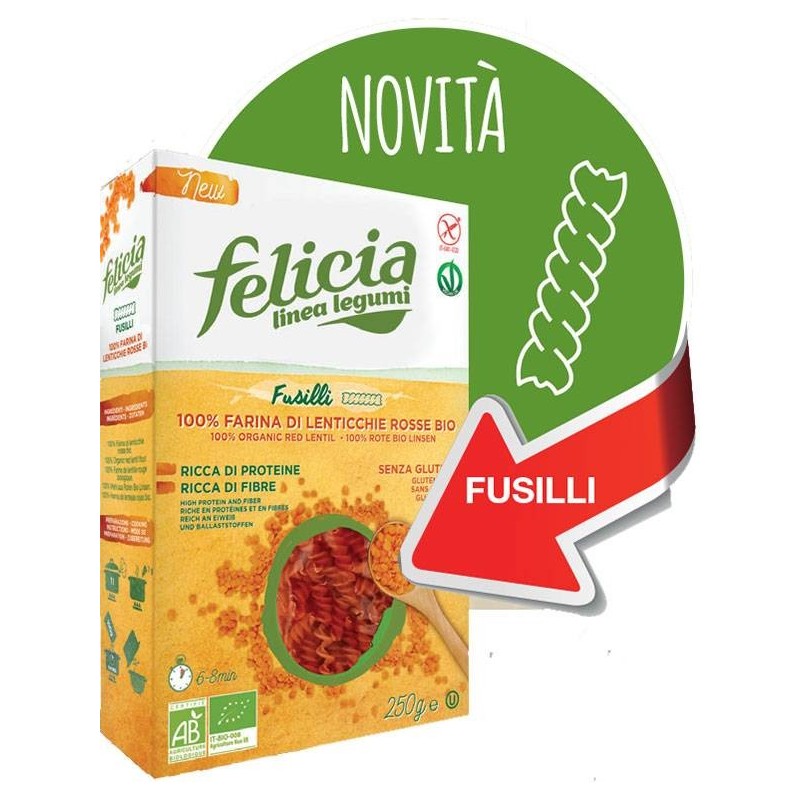 Andriani Felicia Bio Fusilli Di Lenticchie Rosse 250 G