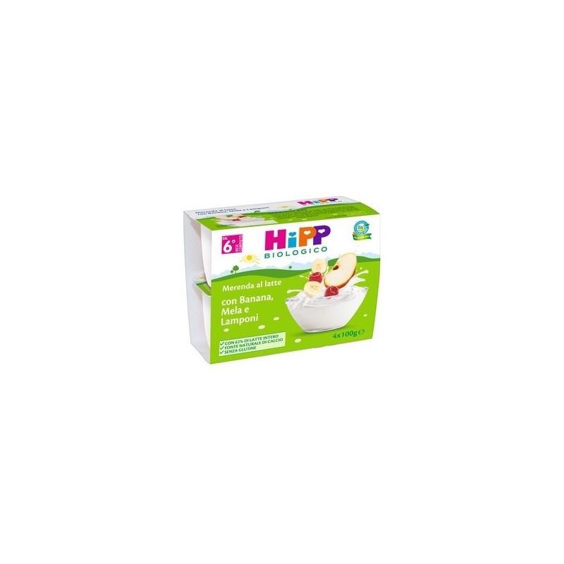 Hipp Italia Hipp Bio Merenda Latte Mela Banana Lampone 4x100 G