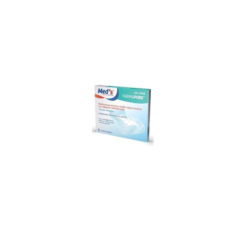 Farmac-zabban Medicazione Meds Pore Adesiva Impermeabile 10x12cm 5 Pezzi