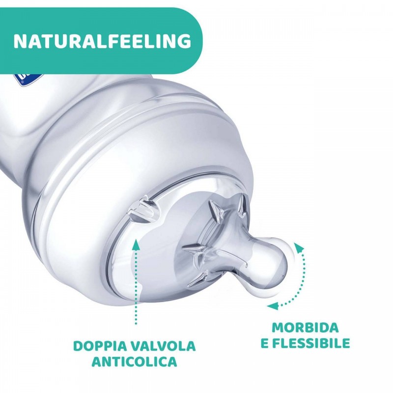 Chicco Biberon Nat Feel Vetro 0m+ 150 Ml