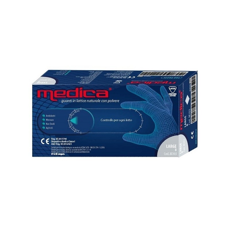 Nacatur International Imp. Exp. Medica Guanto Lattice N/sterile Con Polvere Dm Misura L 100 Pezzi