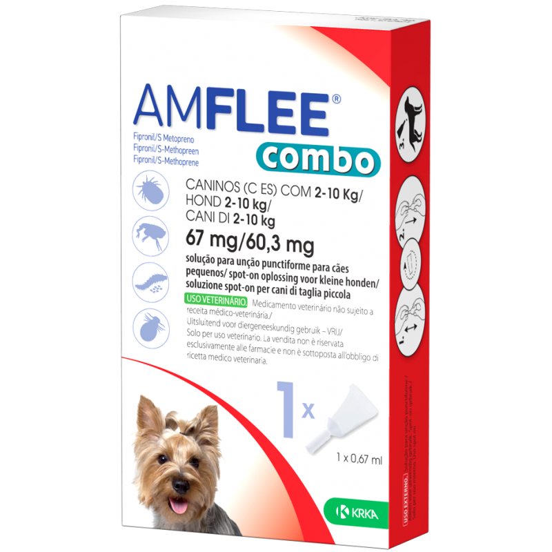 Krka Farmaceutici Milano Amflee Combo 67 Mg/60,3 Mg Soluzione Spot-on Per Cani Di Taglia Piccola