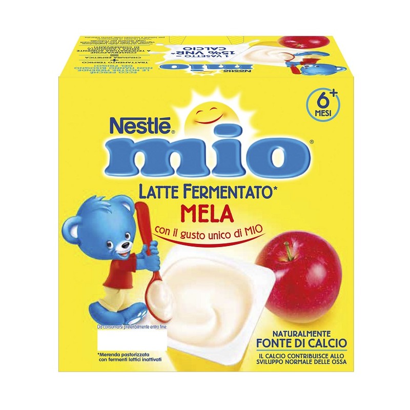 Nestle' Italiana Mio Merenda Latte Fermentato Mela 4 Pezzi Da 100 G