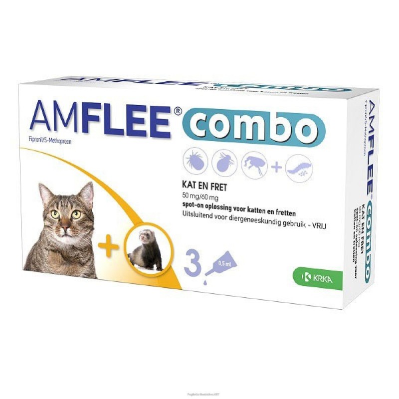 Krka Farmaceutici Milano Amflee Combo 50 Mg/60 Mg Soluzione Spot-on Per Gatti E Furetti