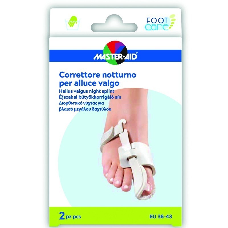 Pietrasanta Pharma Master-aid Foot Care Correttore Notte Alluce Valgo Eu 36-43 2 Pezzi
