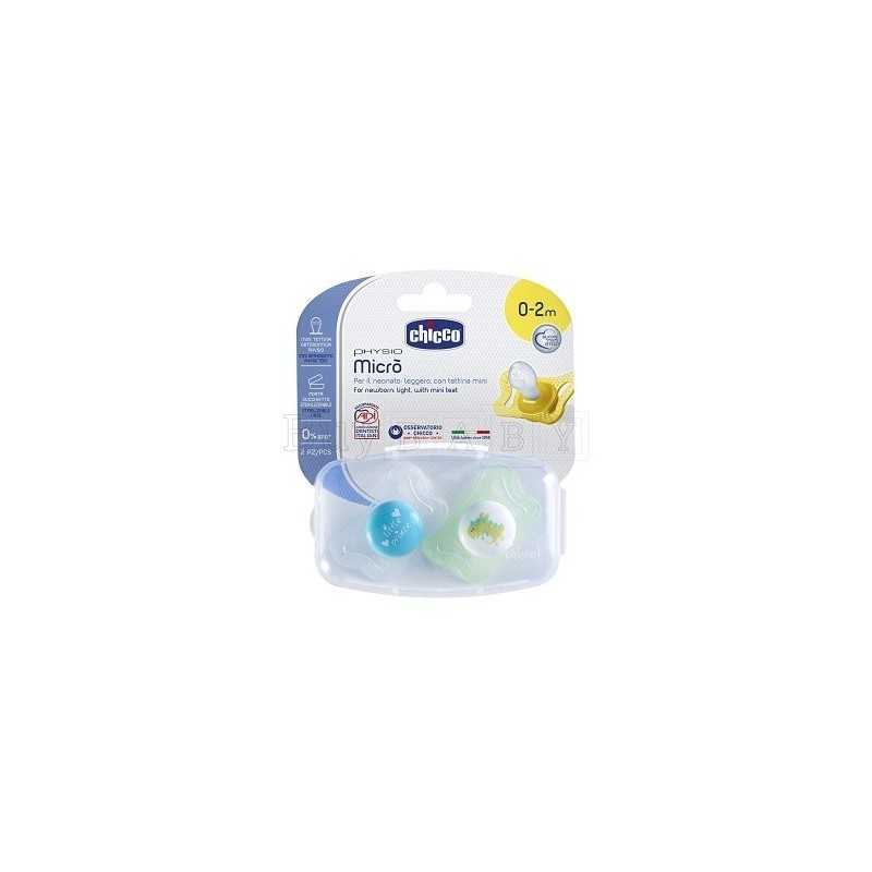 Chicco Succhietto Micro Boy 0-2 Mesi 2 Pezzi