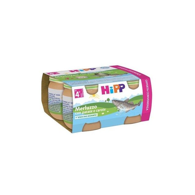 Hipp Italia Hipp Omogeneizzato Merluzzo/patate/carote 4x80 G