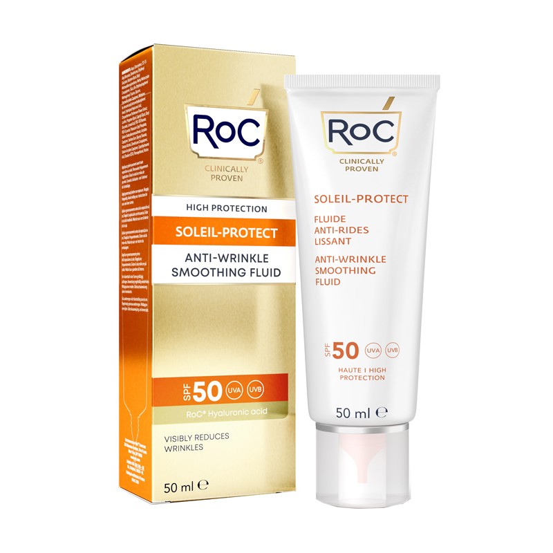 Roc Opco Llc Roc Fluido Solare Viso Spf 50+ Anti-rughe Levigante 50 Ml