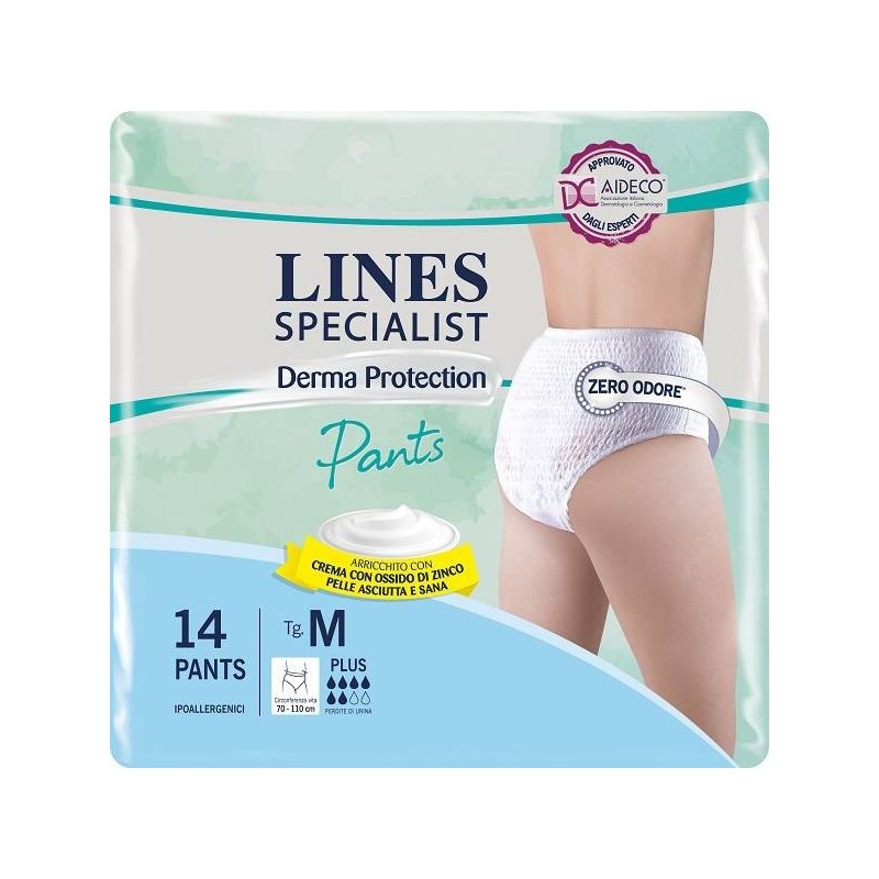Fater Pannolone Per Incontinenza Lines Specialist Derma Pants Plus M 14 Pezzi