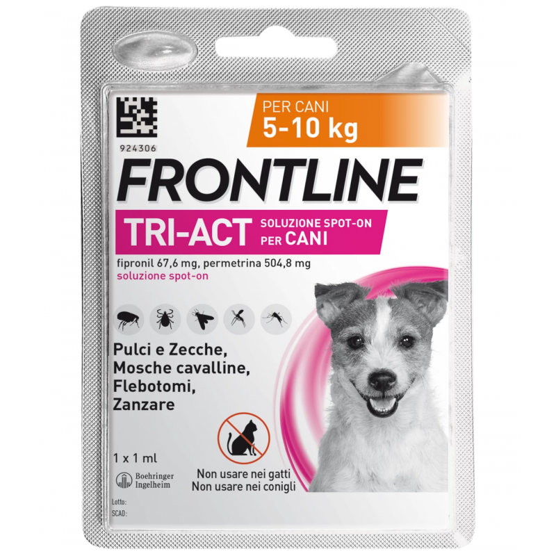 Boehringer Ing. Anim. H. It. Frontline Tri-act Soluzione Spot-on Per Cani Di 5-10 Kg