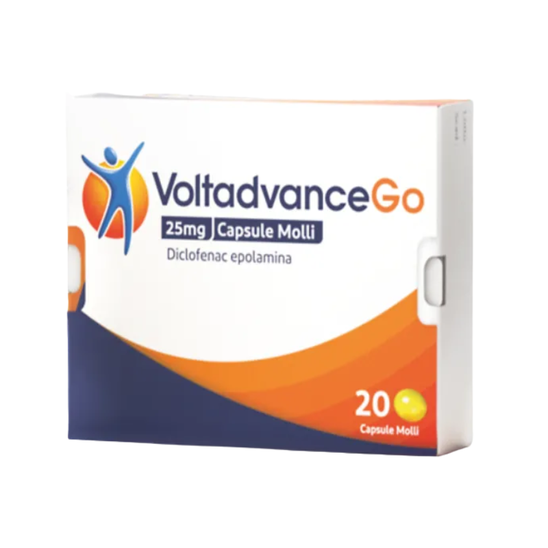 Haleon Italy Voltadvancego 12,5 Mg Capsule Molli Voltadvancego 25 Mg Capsule Molli Diclofenac Epolamina Medicinale Equivalente