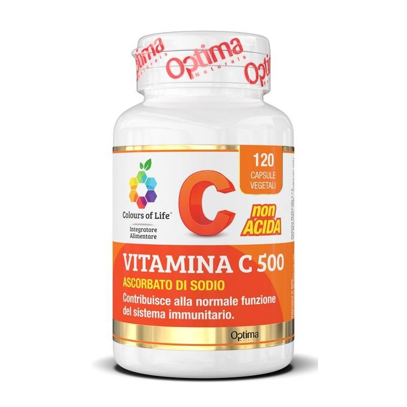 Optima Naturals Colours Of Life Vitamina C 500 120 Capsule Vegetali 900 Mg