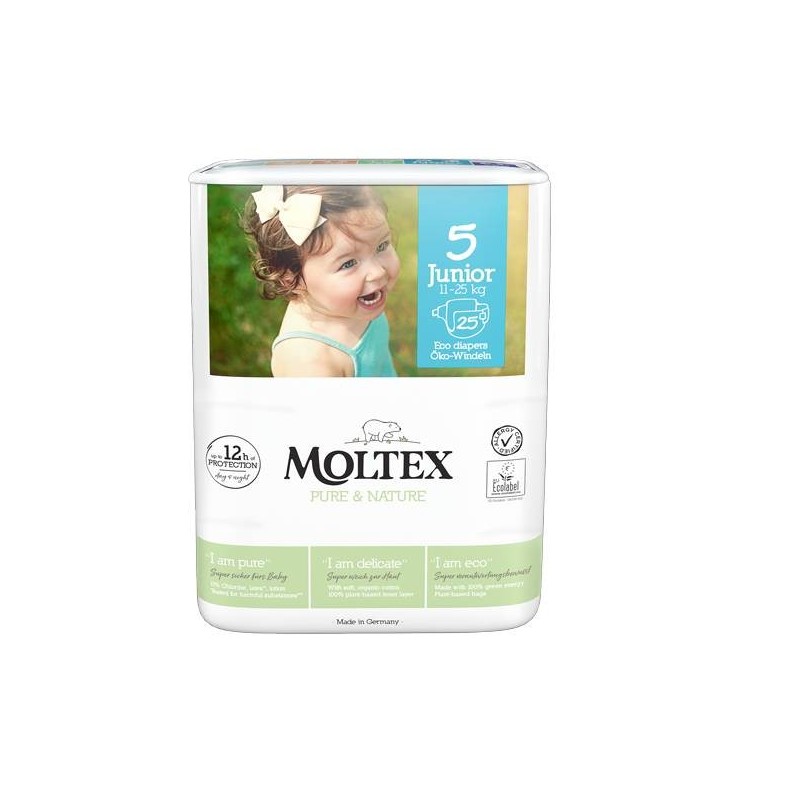 Ontex Pannolini Moltex Pure & Nature Junior 11-16 Kg Taglia 5 25 Pezzi