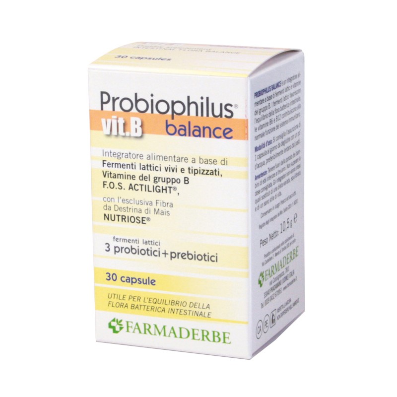 Farmaderbe Probiophilus Vit B Balance 30 Capsule