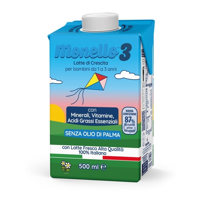 Sterilfarma Monello 3 Formula Per La Crescita A Base Di Latte Per Bambini Da 1 A 3 Anni Liquido 500 Ml