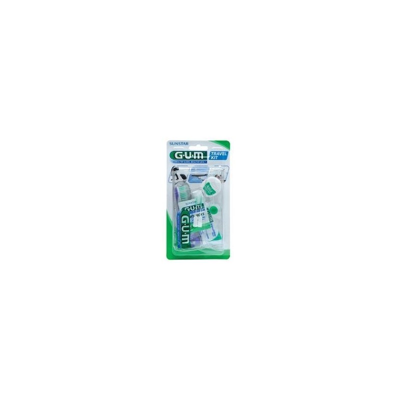 Sunstar Gum Travel Kit Viaggio 1 Spazzolino Pieghevole Gum Travel + 1 Dentifricio Viaggio 12 Ml + 1 Rocchetto Filo Interdentale 