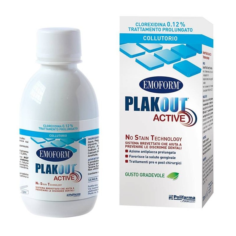 Polifarma Emoform Plakout Active 0,12% 200 Ml + 3 Buste