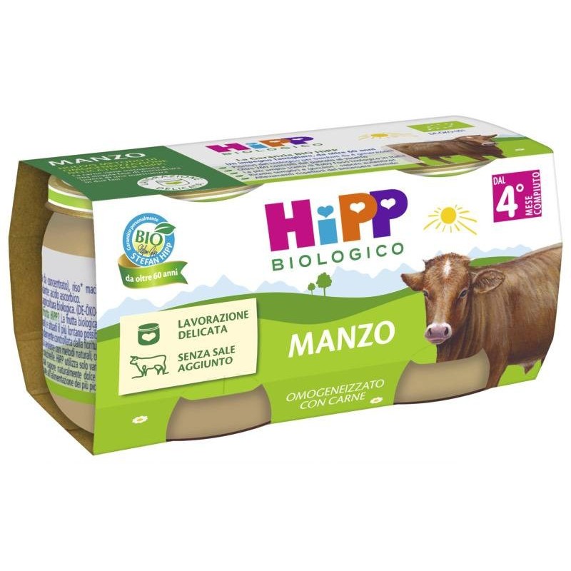 Hipp Bio Omogeneizzato Manzo 2 Pezzi Da 80 G